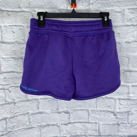 Under armour pull on athletic shorts w/drawstring purple & teal sz XS woman - Picture 6 of 6